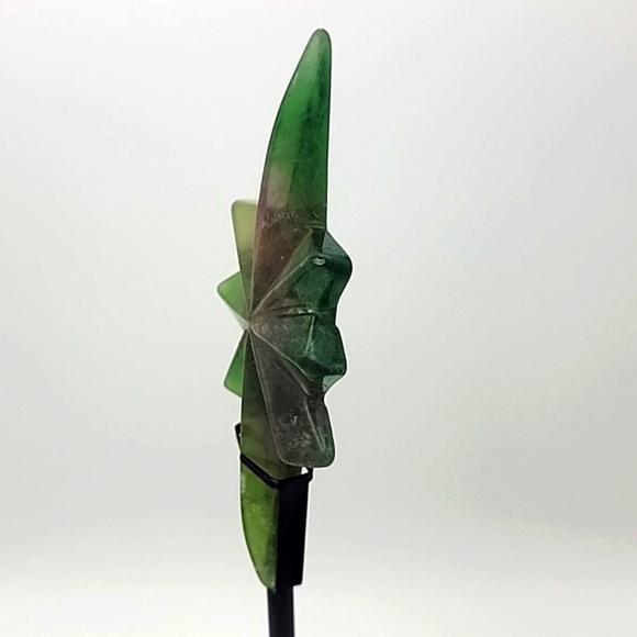 Dynamic Rainbow Fluorite Starburst Natural Gemstone Sculpture Black Stand 146g - Picture 4 of 12